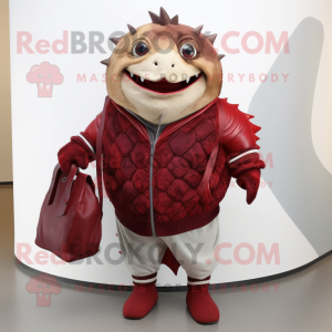 Maroon Piranha maskot...