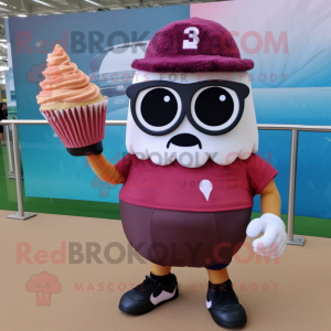 Rødbrun Cupcake maskot...