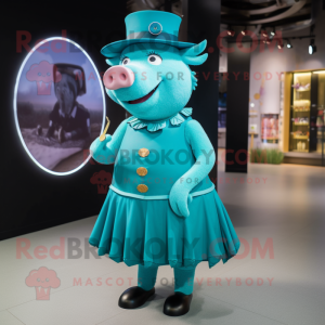 Turquoise Sow mascotte...