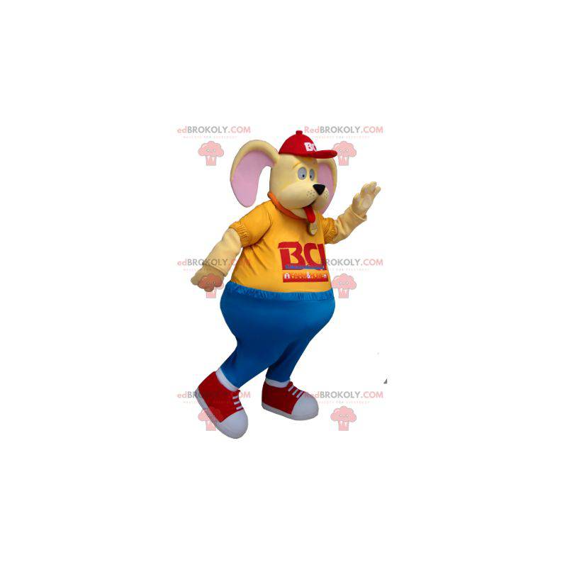 Legrační žlutý pes maskot - Redbrokoly.com