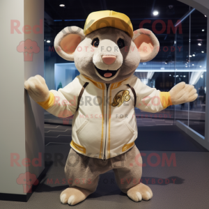 Beige Rat mascotte kostuum...