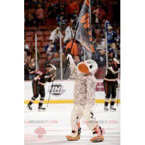 White and orange duck mascot - Redbrokoly.com