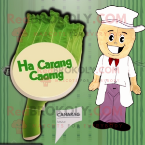 Tan Cabbage mascot costume character dressed with Henley Tee and Tie pins