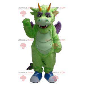 Green and purple dragon mascot - Redbrokoly.com