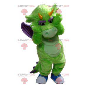 Mascota del dragón verde y morado - Redbrokoly.com