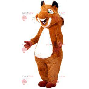 Brun och vit ekorre maskot med gröna ögon - Redbrokoly.com