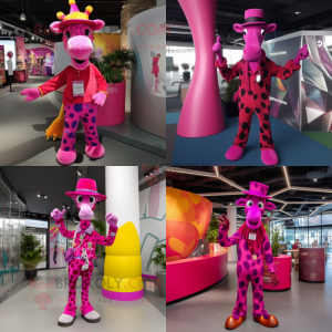 Magenta Giraffe mascotte...