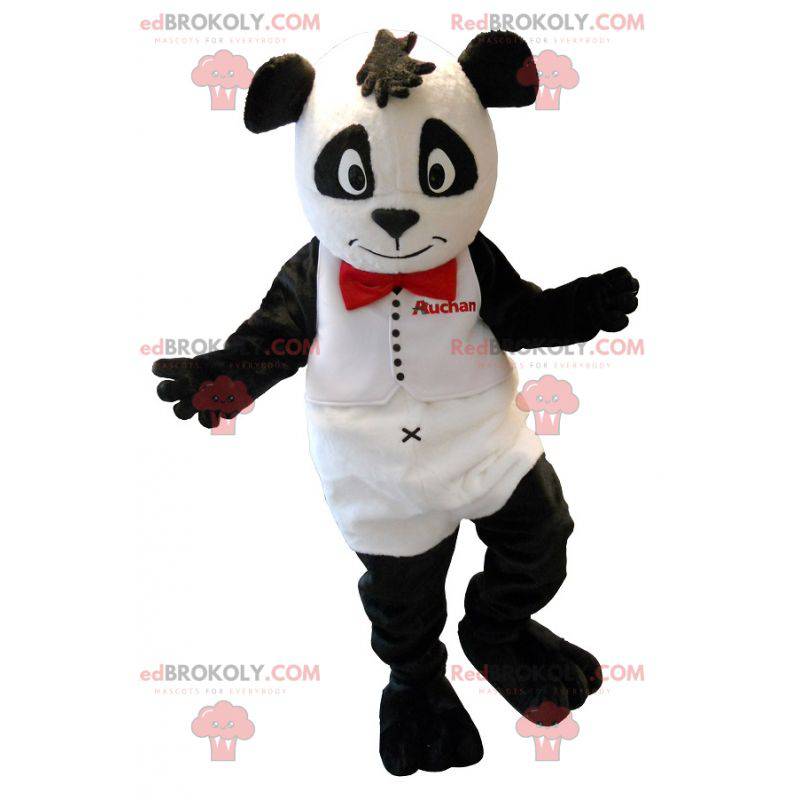 Hvid og sort bamse maskot. Auchan panda maskot - Redbrokoly.com