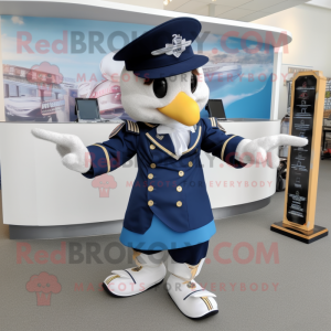 Navy Gyro mascot costume character dressed with Jacket and Shoe clips
