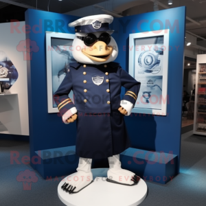 Navy Gyro mascot costume character dressed with Jacket and Shoe clips