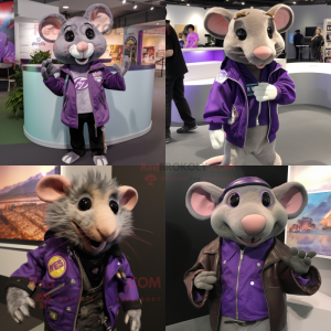 Purple Rat mascotte kostuum...