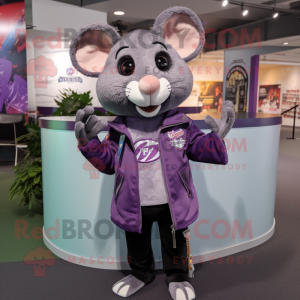 Purple Rat maskot kostym...