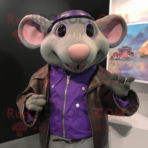 Purple Rat maskot kostym...