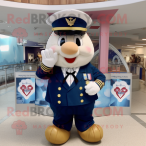 Navy Heart mascot costume character dressed with Dress Pants and Keychains