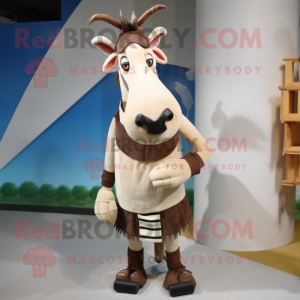 Creme Okapi maskot kostume...