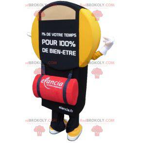 Mascote Elancia amarelo e preto balança de banheiro -