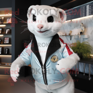 Sølv Weasel maskot kostume...