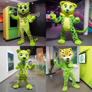 Lime Green Cheetah mascotte...