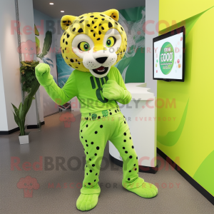 Limegrøn gepard maskot...