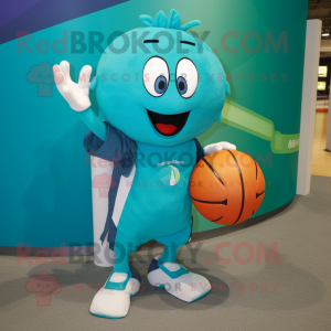 Teal handbal bal mascotte...