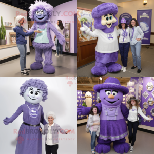 Lavender Guinness mascot costume character dressed with Mom Jeans and Necklaces