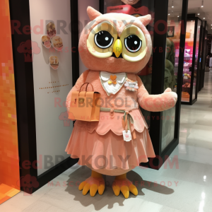 Peach Owl mascotte kostuum...