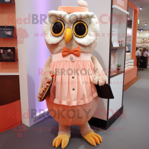 Peach Owl maskot drakt...