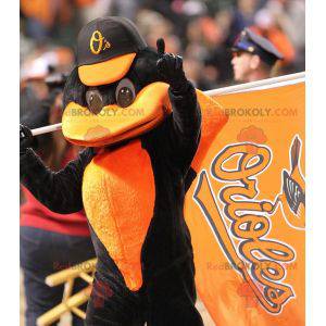 Mascotte di corvo nero e arancione - Redbrokoly.com