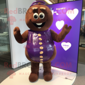 Purple Chocolates mascot costume character dressed with Bikini and Necklaces