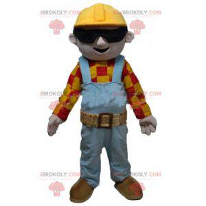 Carpenter worker mascot in colorful outfit - Redbrokoly.com