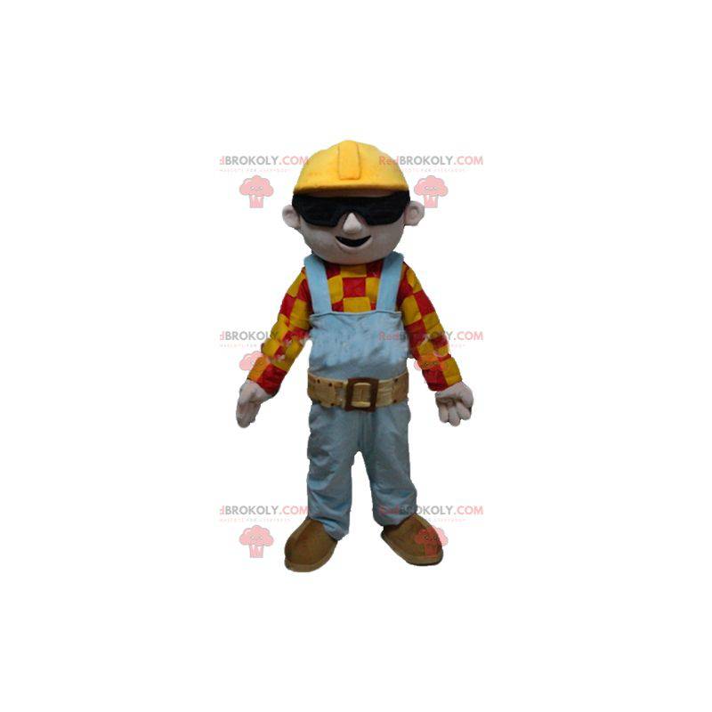 Carpenter worker mascot in colorful outfit - Redbrokoly.com