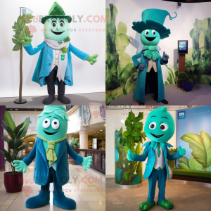 Teal bonenstaak mascotte...