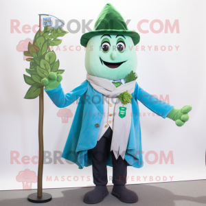 Teal Beanstalk maskot...