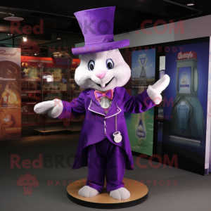 Purple Rabbit maskot kostym...