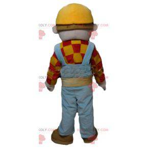 Carpenter worker mascot in colorful outfit - Redbrokoly.com