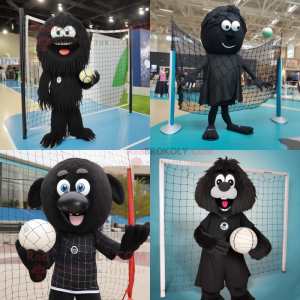 Zwart volleybalnet mascotte...