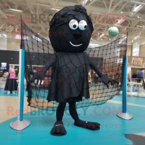 Zwart volleybalnet mascotte...