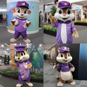 Lavendel Chipmunk maskot...