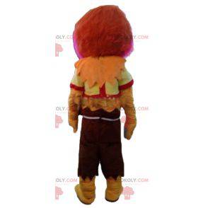 Mascote monstro todo peludo rosa e amarelo - Redbrokoly.com
