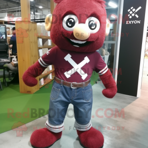Maroon keltisk kors maskot...