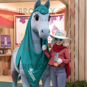 Teal Mare maskot kostume...