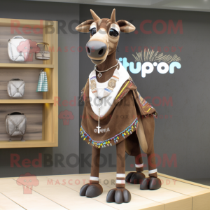 Brauner Okapi Maskottchen...