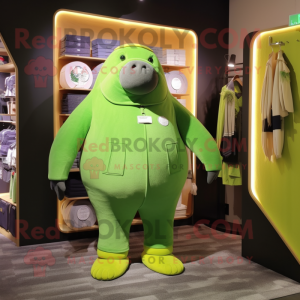 Lime Green Walrus mascotte...