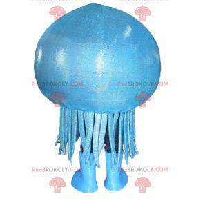 Mascotte de méduse bleue géante et souriante - Redbrokoly.com