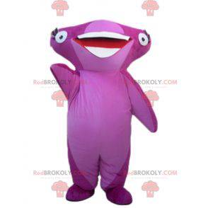 Very smiling pink hammerhead shark mascot - Redbrokoly.com