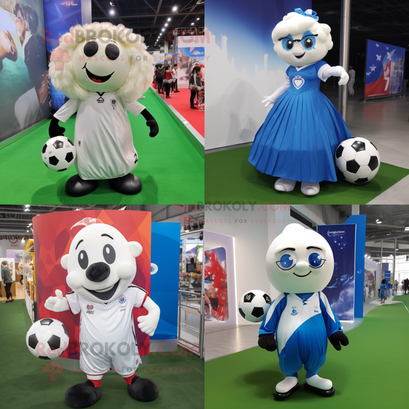nan Soccer ball mascot costume character dressed with Evening Gown and Backpacks nan Soccer ball mascot costume character dressed with Evening Gown and Backpacks