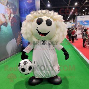 nan Soccer ball mascot costume character dressed with Evening Gown and Backpacks