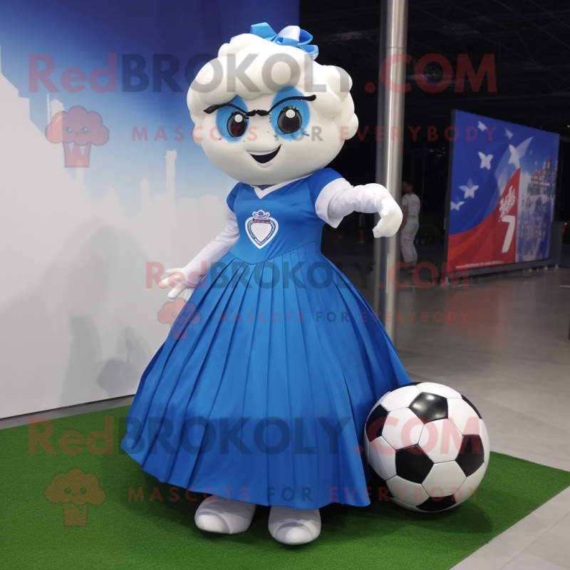 nan Soccer ball mascot costume character dressed with Evening Gown and Backpacks