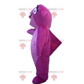 Mascote tubarão-martelo rosa muito sorridente - Redbrokoly.com