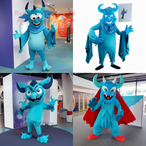 Cyan-Teufel Maskottchen...